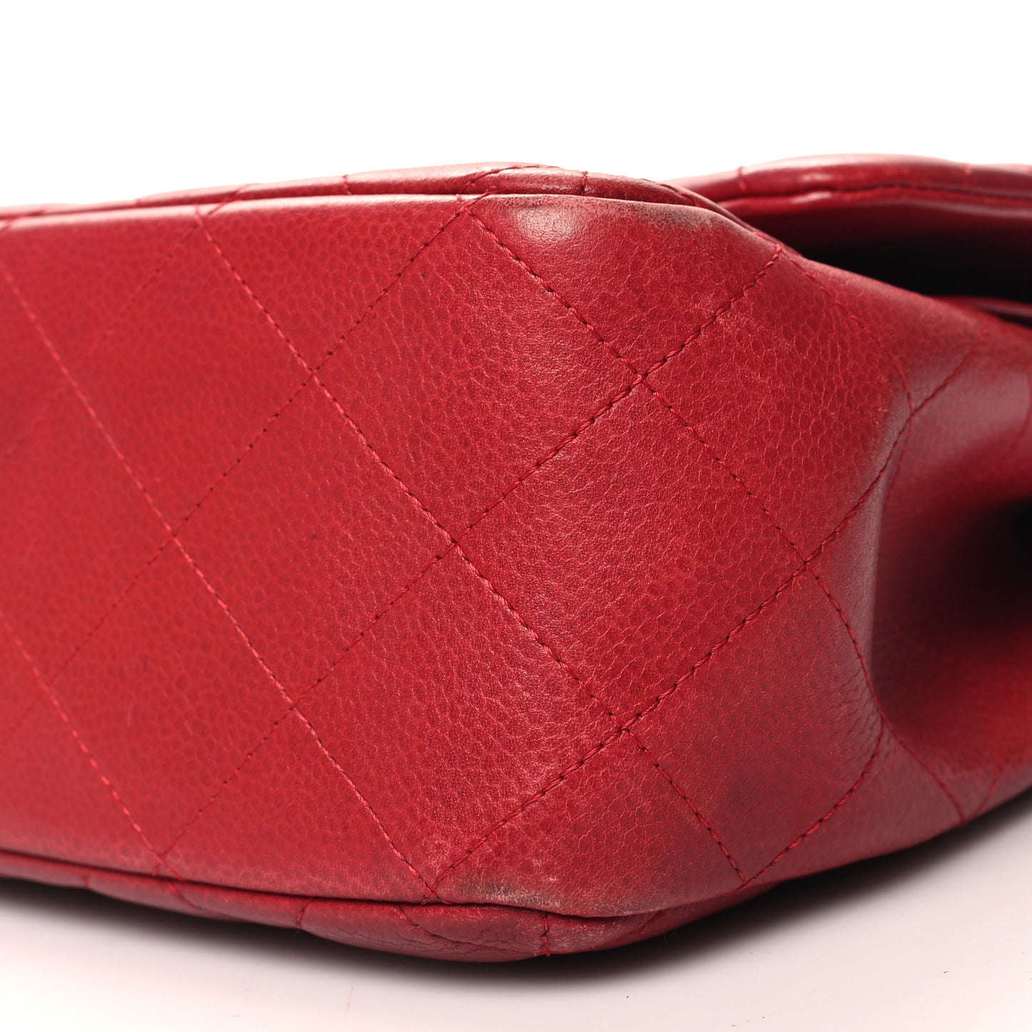 Caviar Quilted Jumbo Double Flap Red