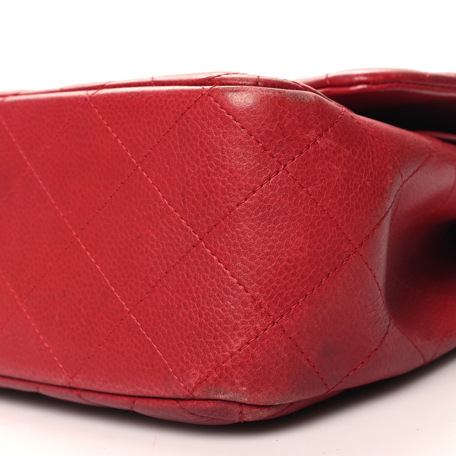 Chanel Caviar Quilted Jumbo Double Flap Red 10 of 17