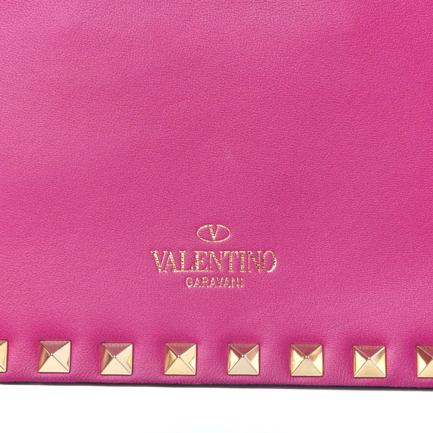 Nappa Small Rockstud Wristlet Clutch Fuxia
