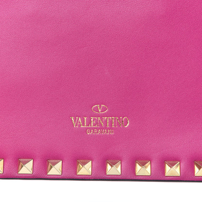 Valentino Garavani Nappa Small Rockstud Wristlet Clutch Fuxia 7 of 8