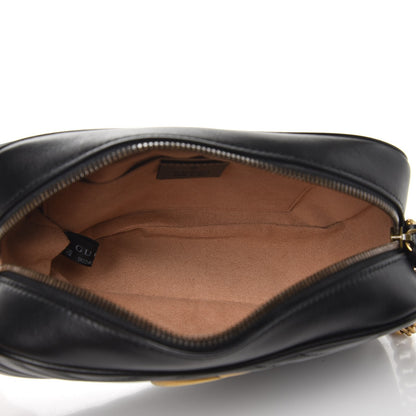 Gucci Calfskin Matelasse Small GG Marmont Chain Shoulder Bag Black 5 of 8