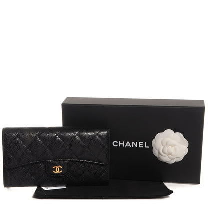 Chanel Caviar Quilted Large Flap Wallet Black 5 of 9