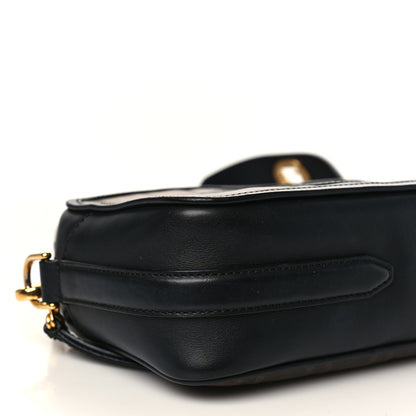 Fendi Glazed Fabric Vitello Century F is Fendi FF 1974 Stamp Patch Camera Case Mogano Panna Black 8 of 10