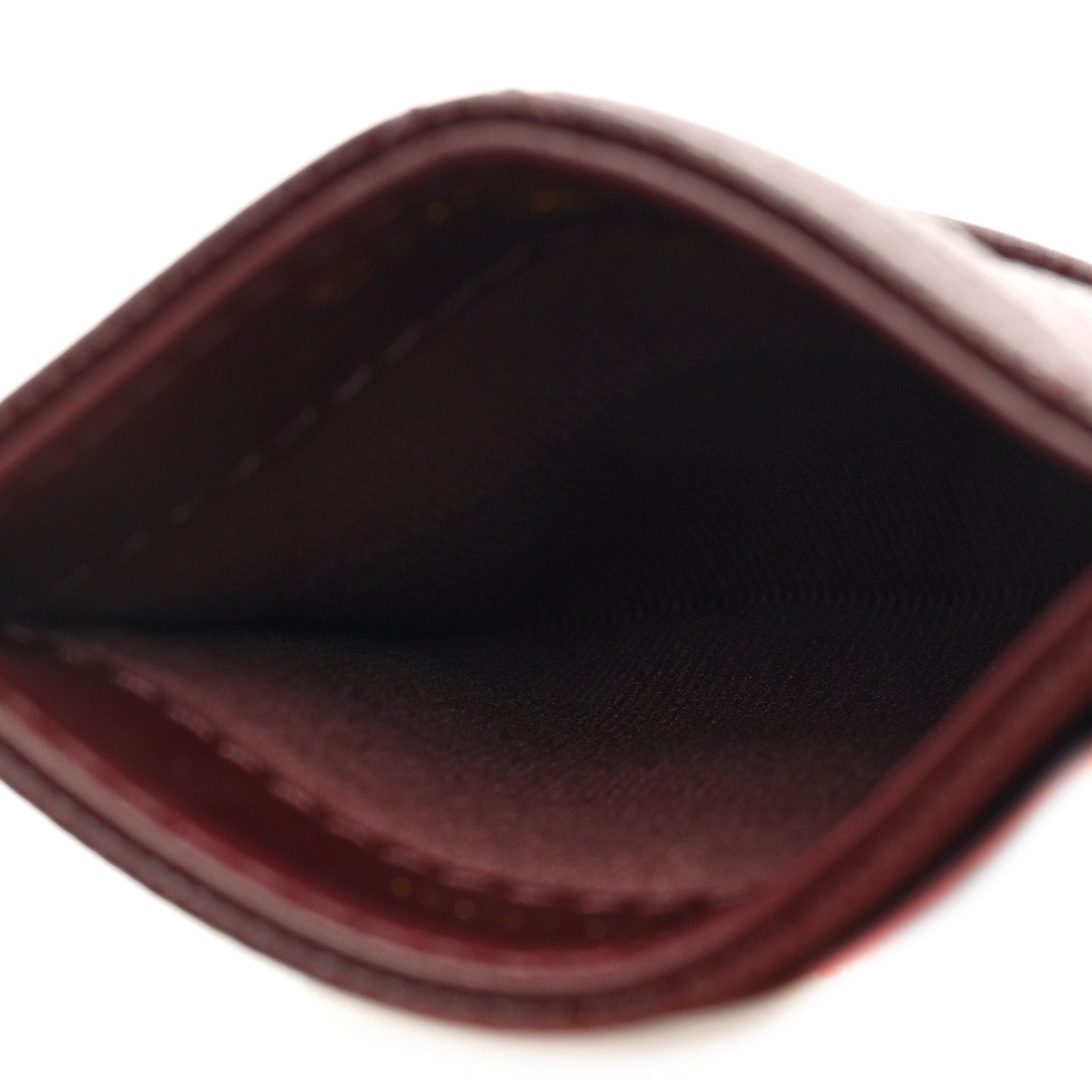 Chanel Caviar Quilted Crystal Vertical Card Holder Burgundy 5 of 7