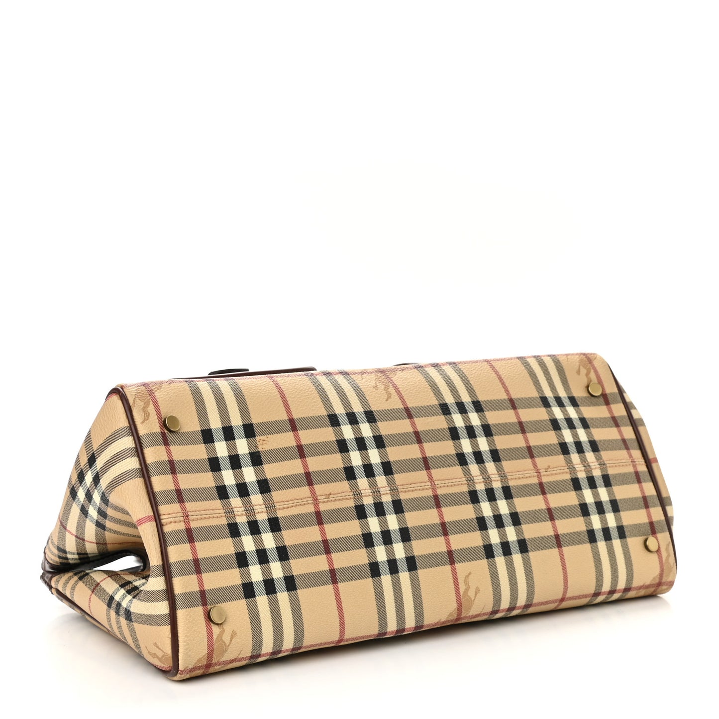 Haymarket Check Coated Canvas Pocket Tote Brown