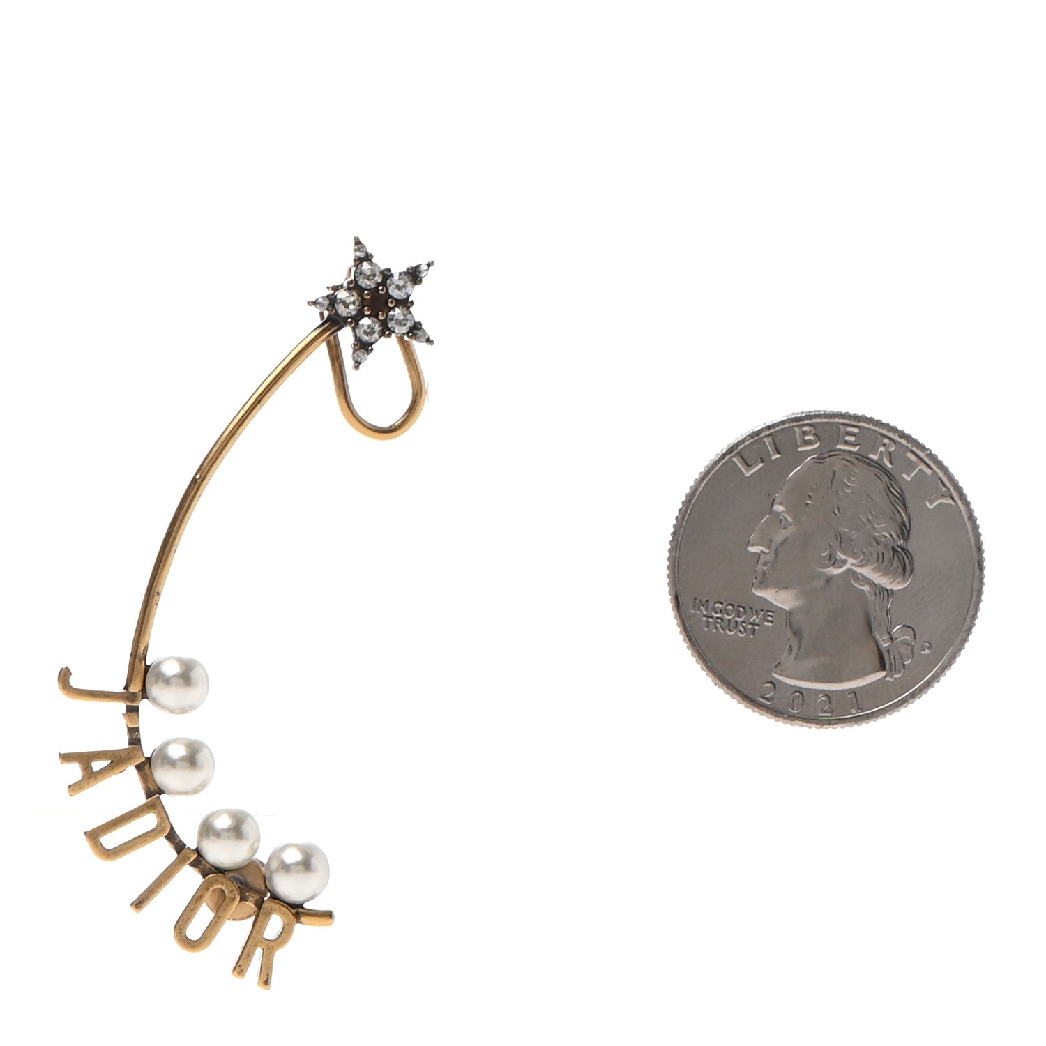 Christian Dior Pearl Crystal J'Adior Earring Gold 2 of 5