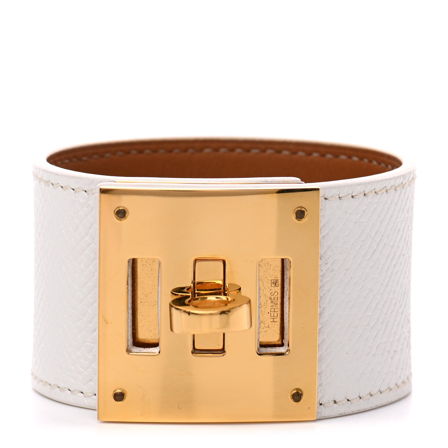 Epsom Kelly Dog Bracelet White