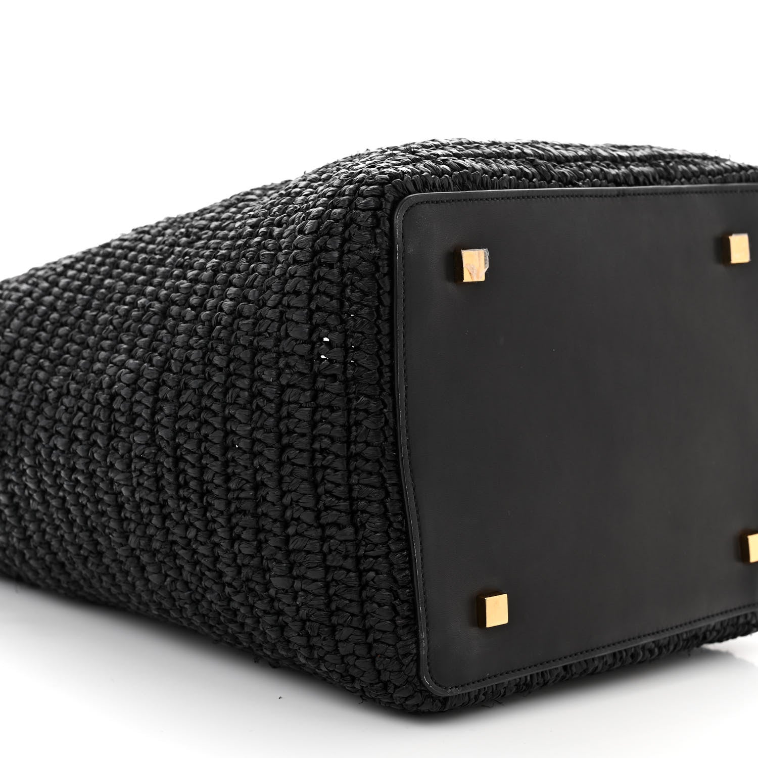 Saint Laurent Raffia Calfskin Monogram Le 37 Bucket Bag Black 9 of 11