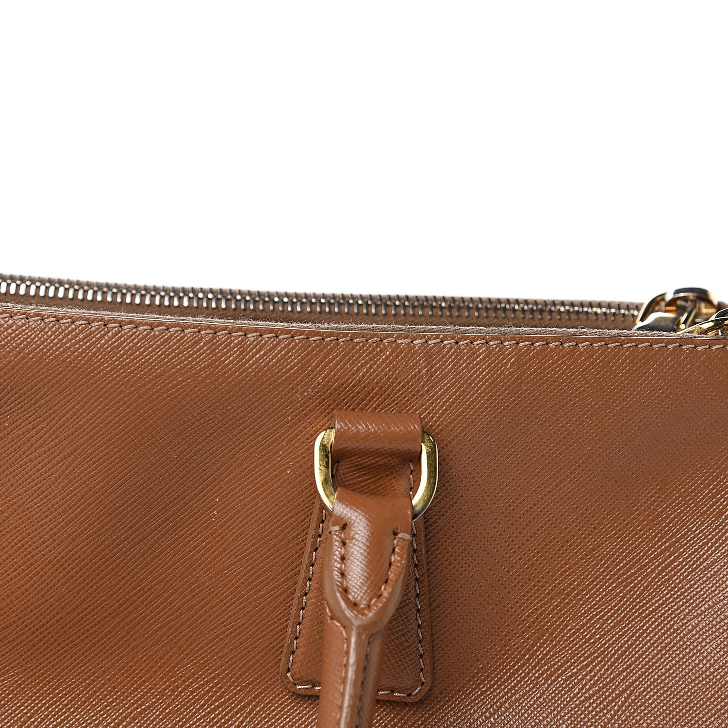 Prada Saffiano Large Galleria Double Zip Tote Caramel 16 of 22