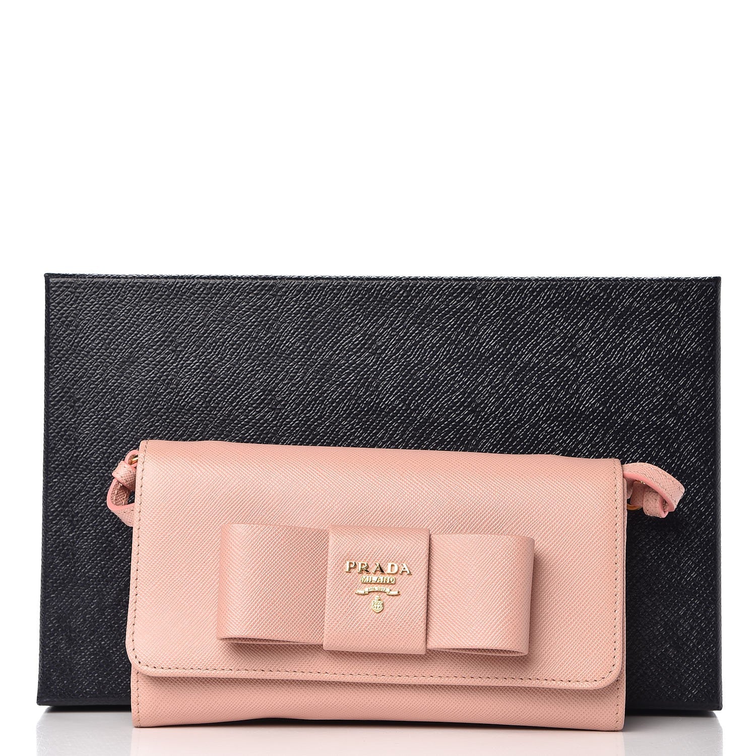 Prada Saffiano Fiocco Bow Flap Wallet Orchidea 8 of 8