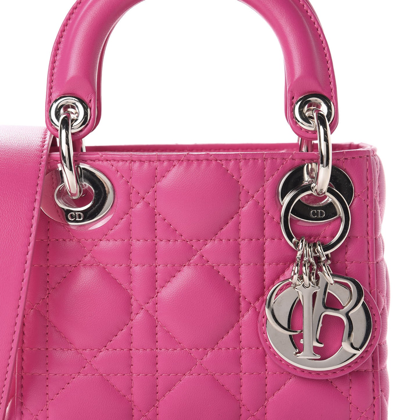 Lambskin Cannage Mini Lady Dior Sorbet