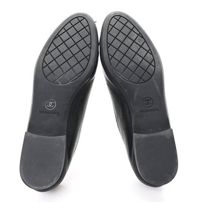 Chanel Lambskin Cap Toe CC Uniform Ballerina Flats 38.5 Black 6 of 11