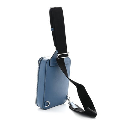 Prada Saffiano Brique Sling Bag Blue 2 of 9