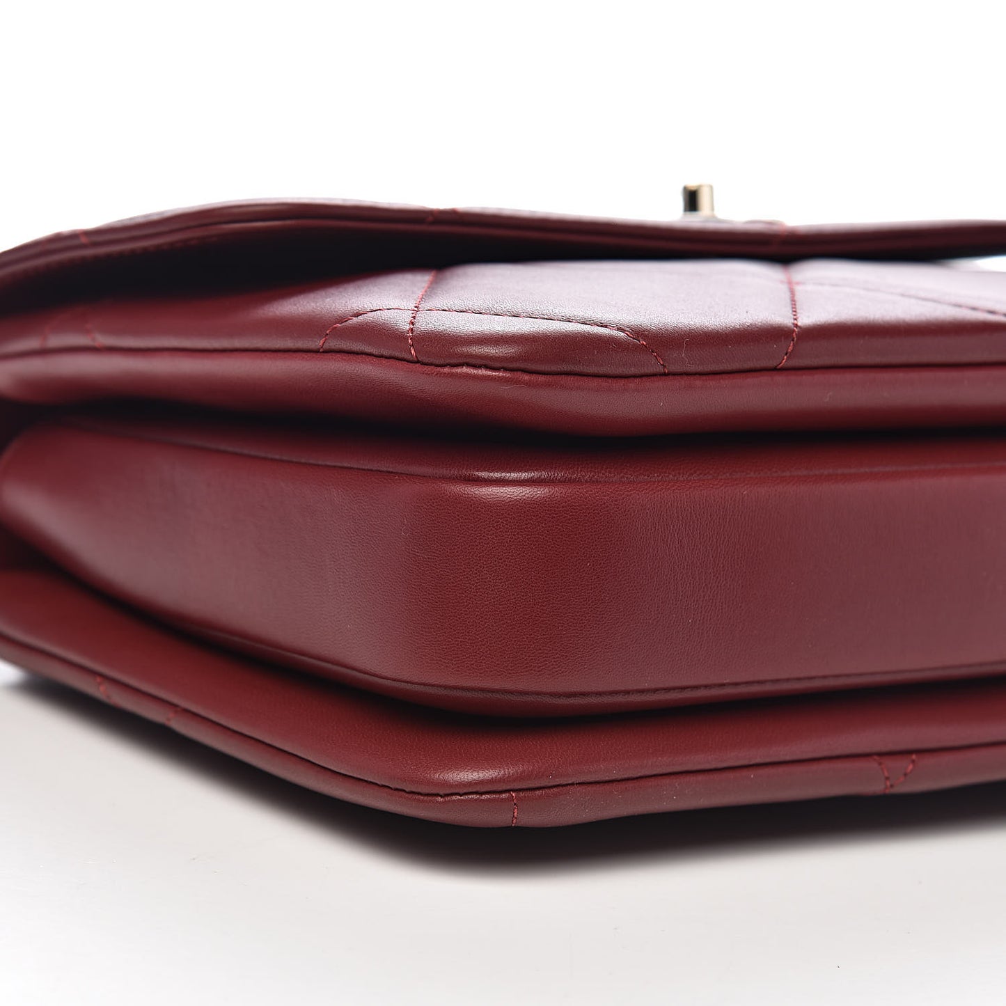 Lambskin Quilted Medium Trendy CC Flap Dual Handle Bag Burgundy