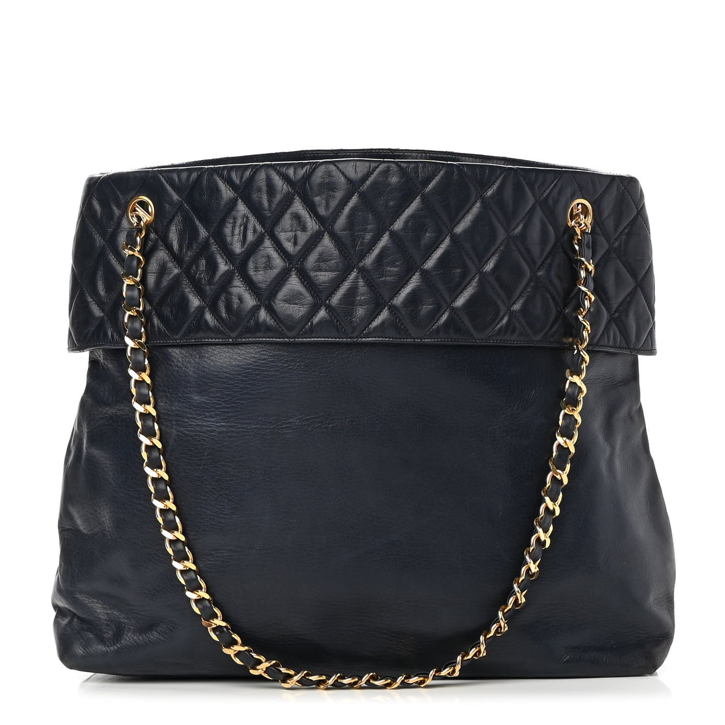 Lambskin Quilted Shoulder Bag Navy