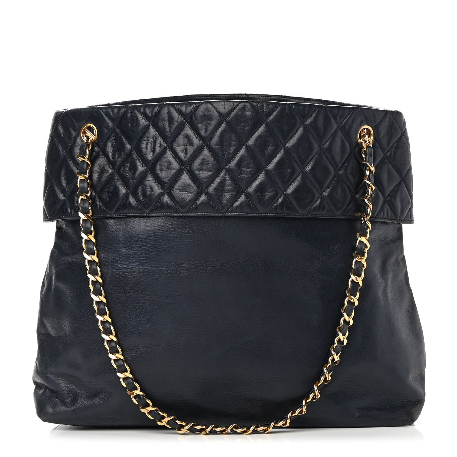 Chanel Lambskin Quilted Shoulder Bag Navy 1 of 21