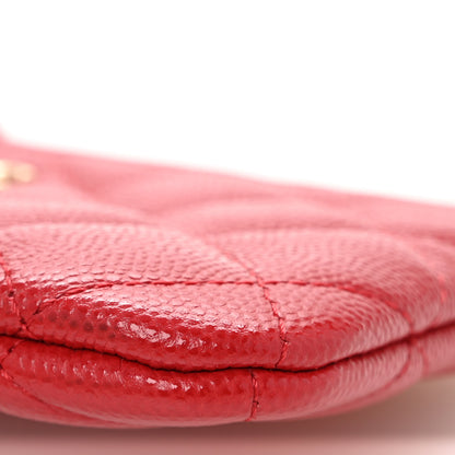 Chanel Caviar Quilted Small Cosmetic Case Red 9 of 10