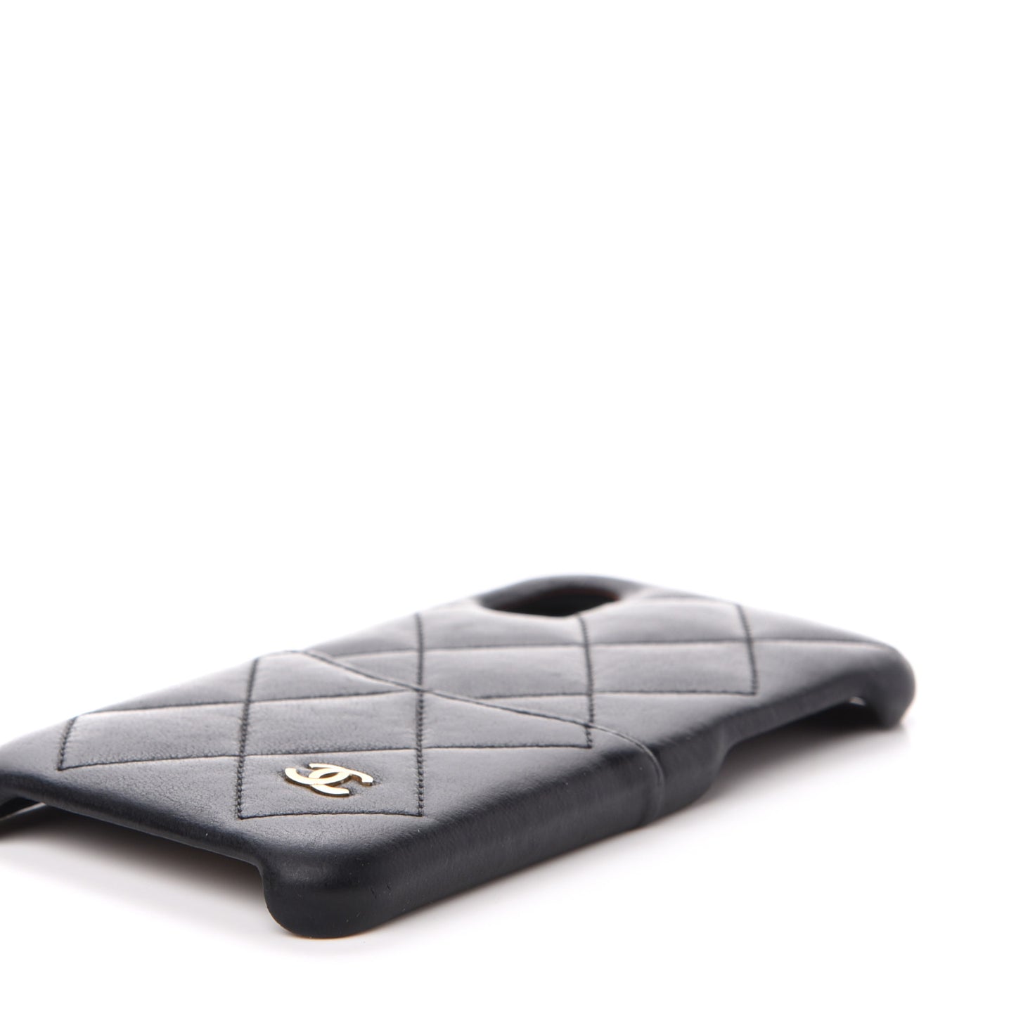 Lambskin Quilted iPhone X Case Black