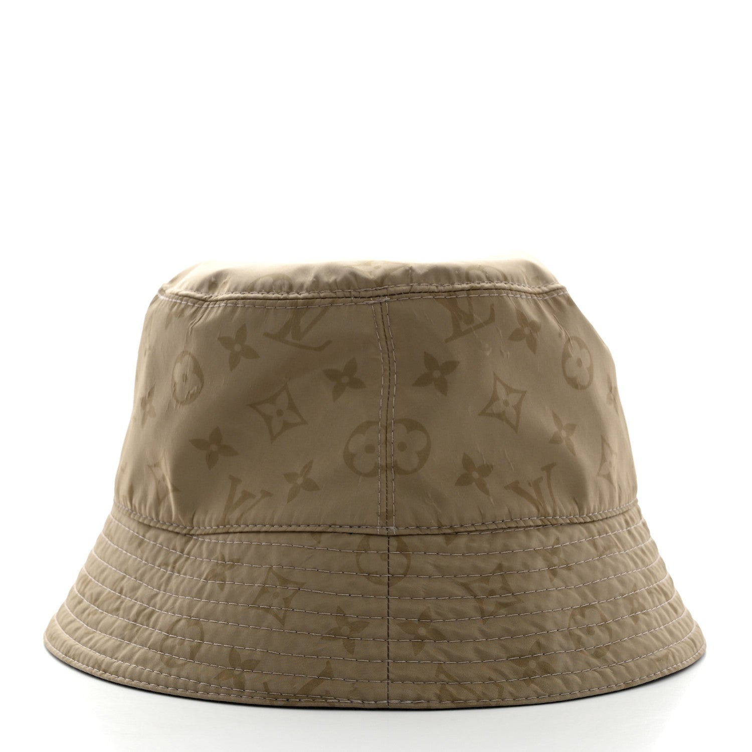 Louis Vuitton Nylon Wool Monogram Reversible Rain Bucket Hat L Beige 12 of 14