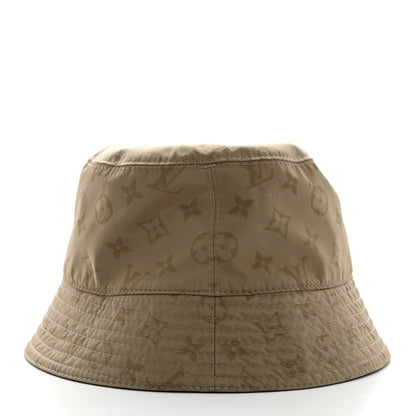 Louis Vuitton Nylon Wool Monogram Reversible Rain Bucket Hat L Beige 12 of 14