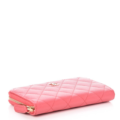 Chanel Caviar Quilted Small Zip Around Wallet Pink 4 of 9
