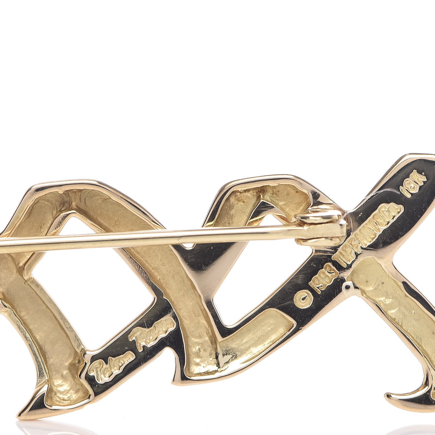 18K Yellow Gold Paloma's Graffiti Love and Kisses Brooch