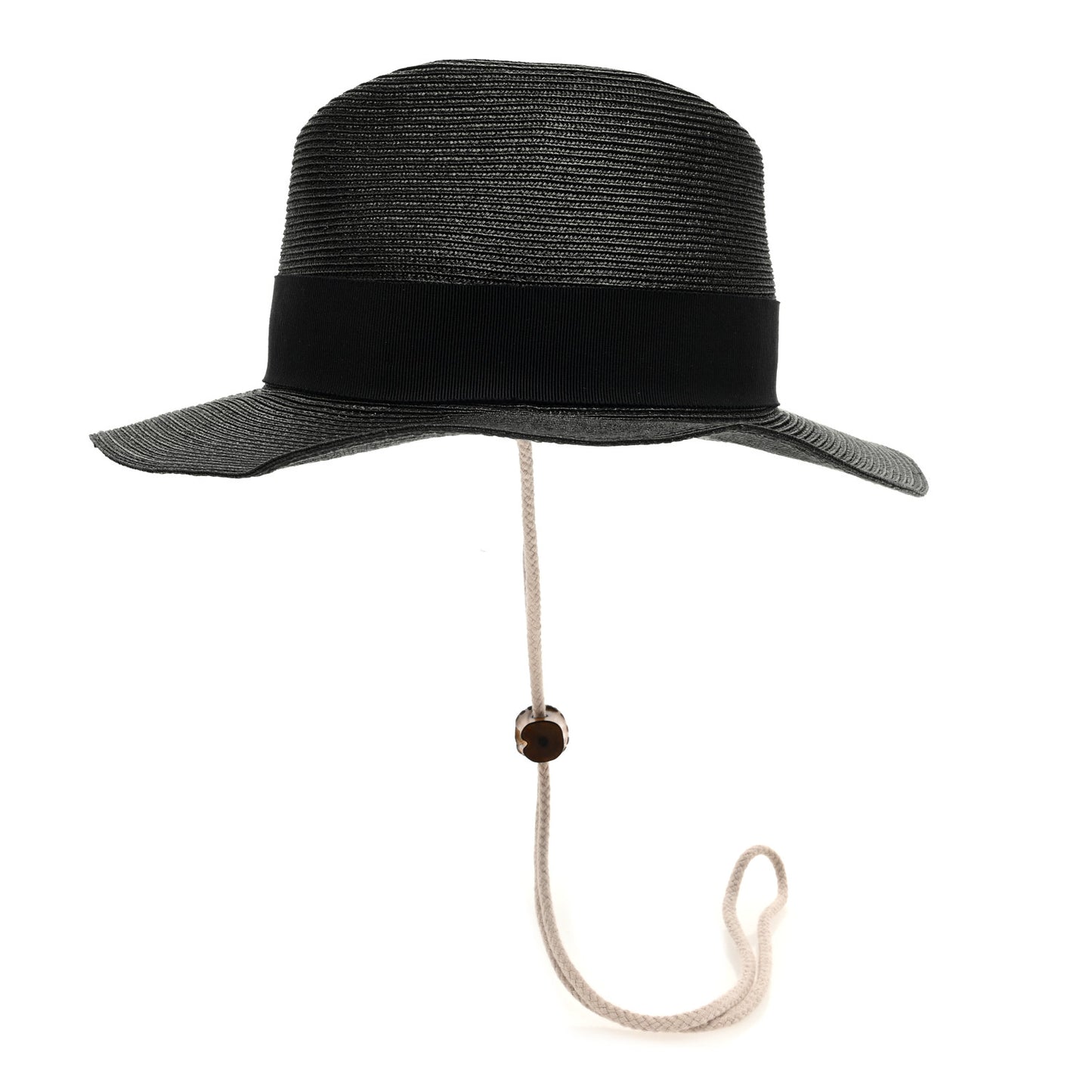 Raffia Bamboo GG Fedora Hat M Black