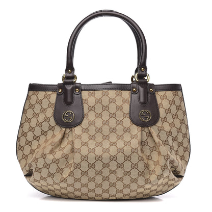 Gucci Monogram Medium Scarlett Studded Tote Dark Brown 1 of 11