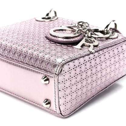Christian Dior Metallic Patent Micro-Cannage Mini Lady Dior Hyper Pink 10 of 10
