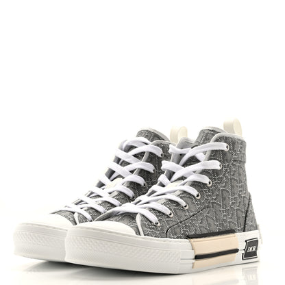 Christian Dior Metallic Oblique Jacquard Mens B23 High Top Sneakers 42 Grey 4 of 13