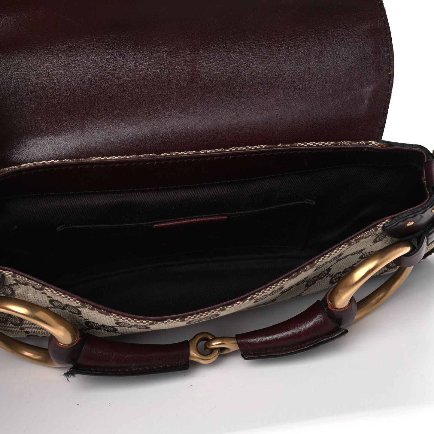 Monogram Studded Horsebit Clutch Bordeaux