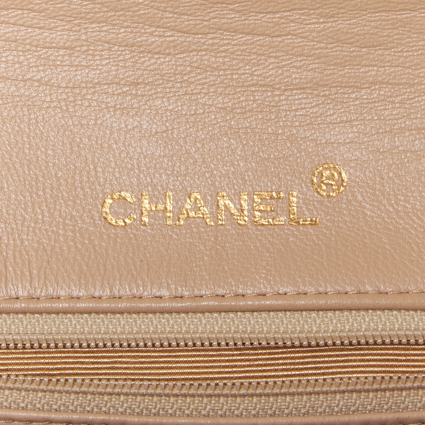 Lambskin Quilted Small Single Flap Beige