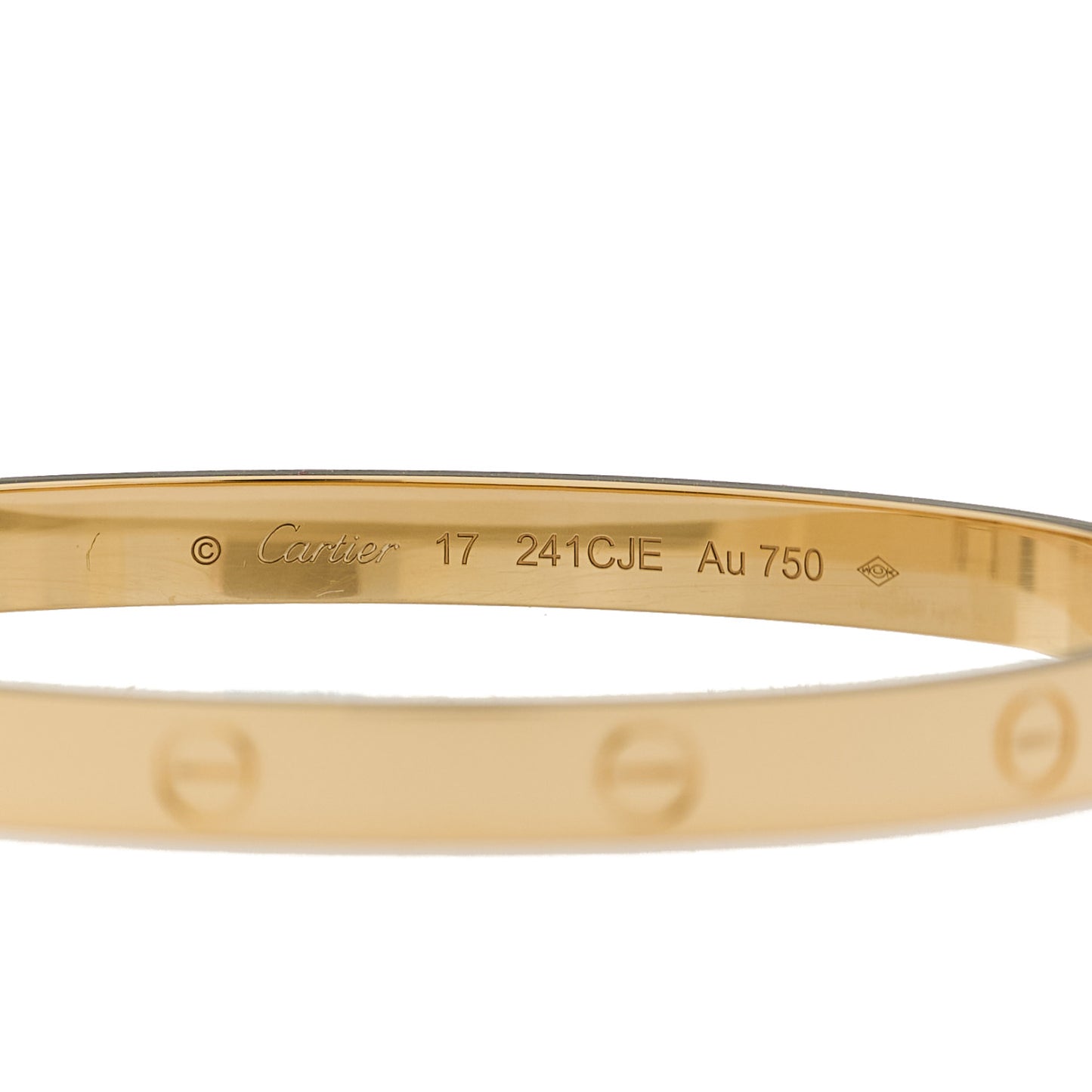 18K Yellow Gold Medium LOVE Bracelet 17