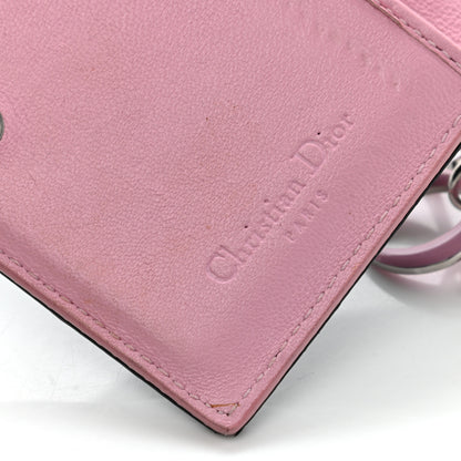 Christian Dior Lambskin Cannage Bi-Color Small Lady Dior Flap Card Holder Black Pink 11 of 19