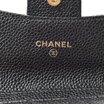 Chanel Caviar Quilted Flap Card Holder Wallet Black 6 of 9