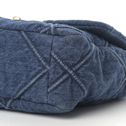Chanel Denim Quilted Large Chanel 19 Flap Blue 10 of 11
