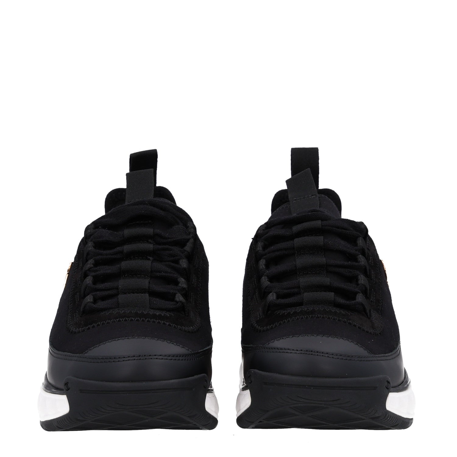 Chanel Velvet Calfskin Mixed Fibers CC Sneakers 36.5 Black 3 of 11
