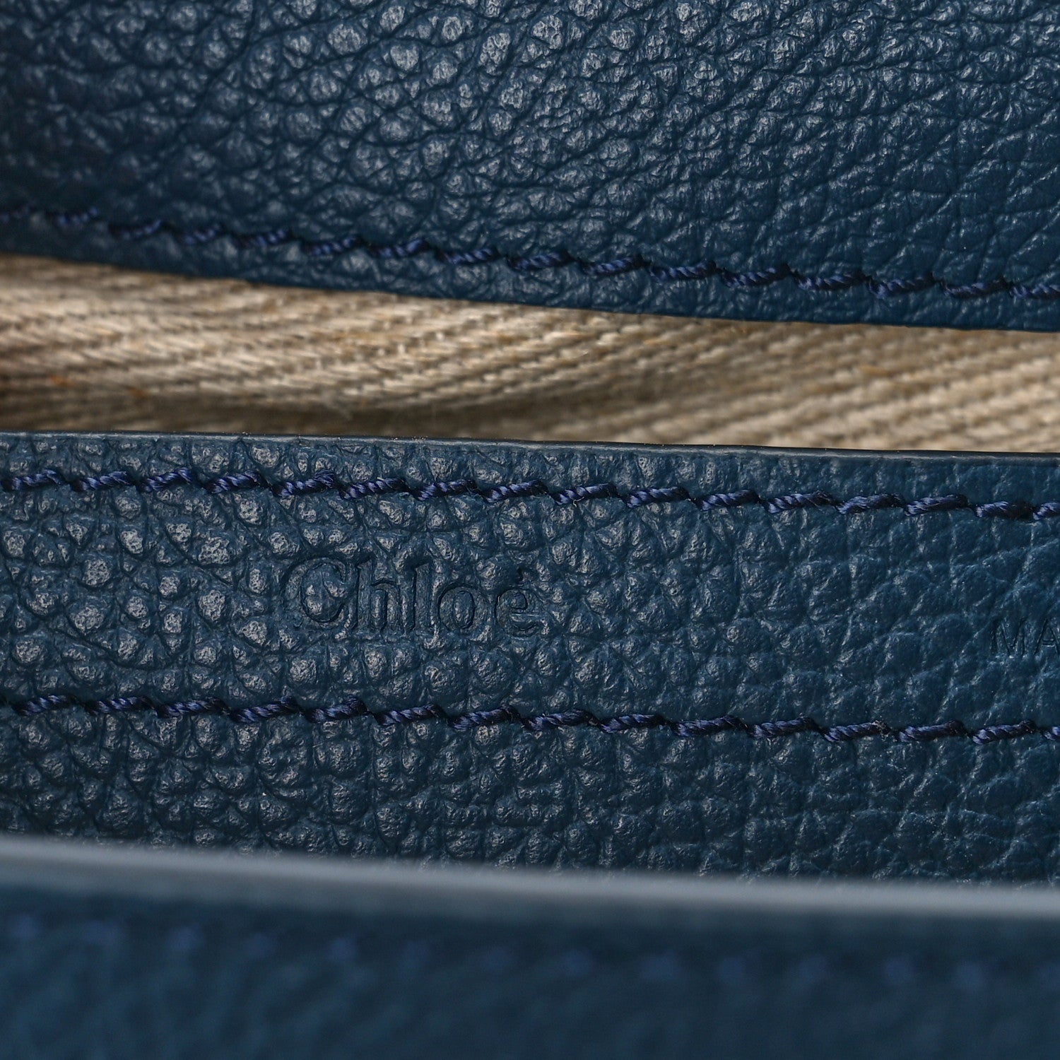 Chloe Grained Calfskin Small Marcie Saddle Bag Navy 6 of 8