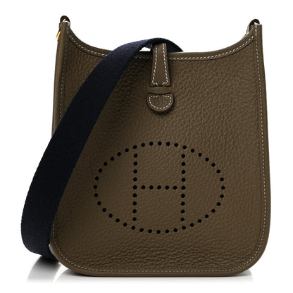 Hermes Taurillon Clemence Amazone Evelyne TPM Etoupe Bleu Indigo 1 of 11