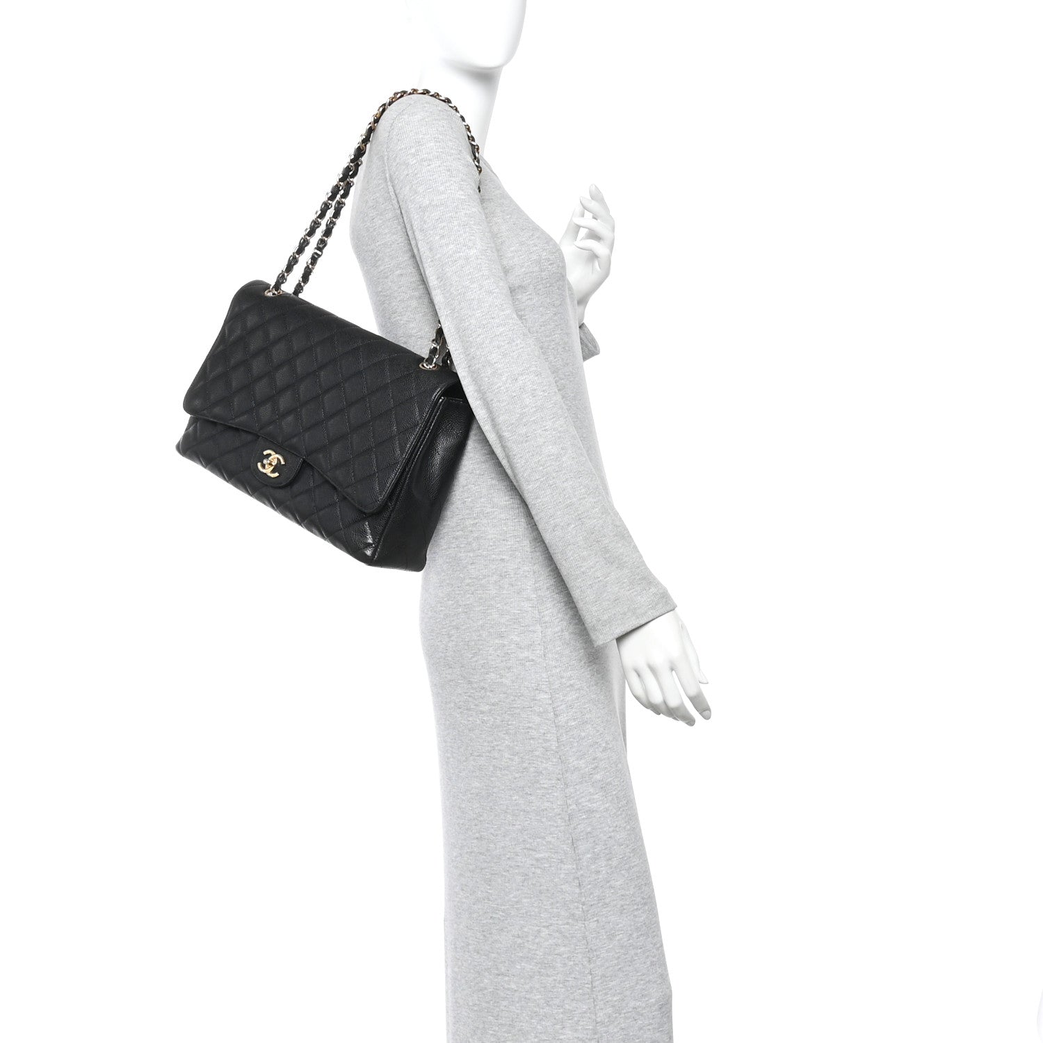Chanel Caviar Maxi Single Flap Black 2 of 14