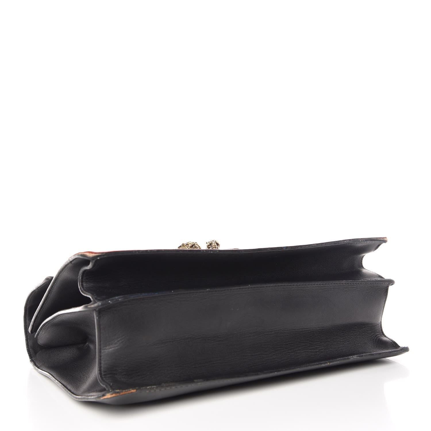 Gucci Calfskin Bamboo Web Large Dionysus Top Handle Bag Black Bright Evergreen Hibiscus Red 5 of 32