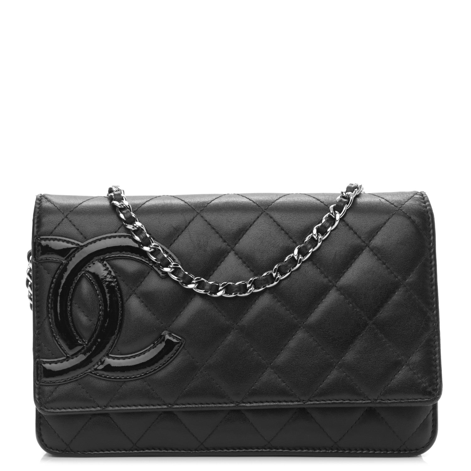 Chanel Calfskin Quilted Cambon Wallet On Chain WOC Black 1 of 19