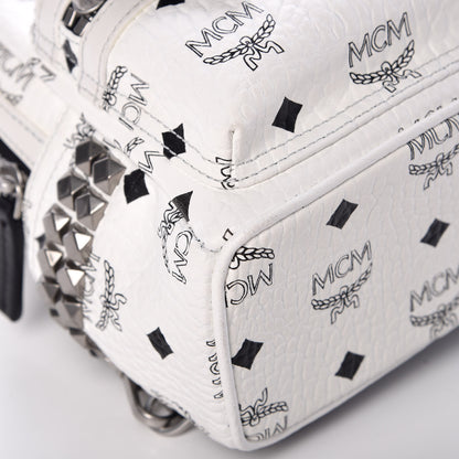 MCM Visetos Studded X-Mini Bebe Boo Backpack White 10 of 14