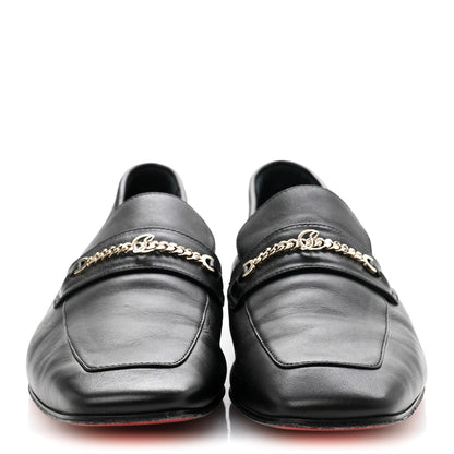 Christian Louboutin Calfskin Mens Monogram Apron Toe Flat Loafers 42 Black 3 of 11
