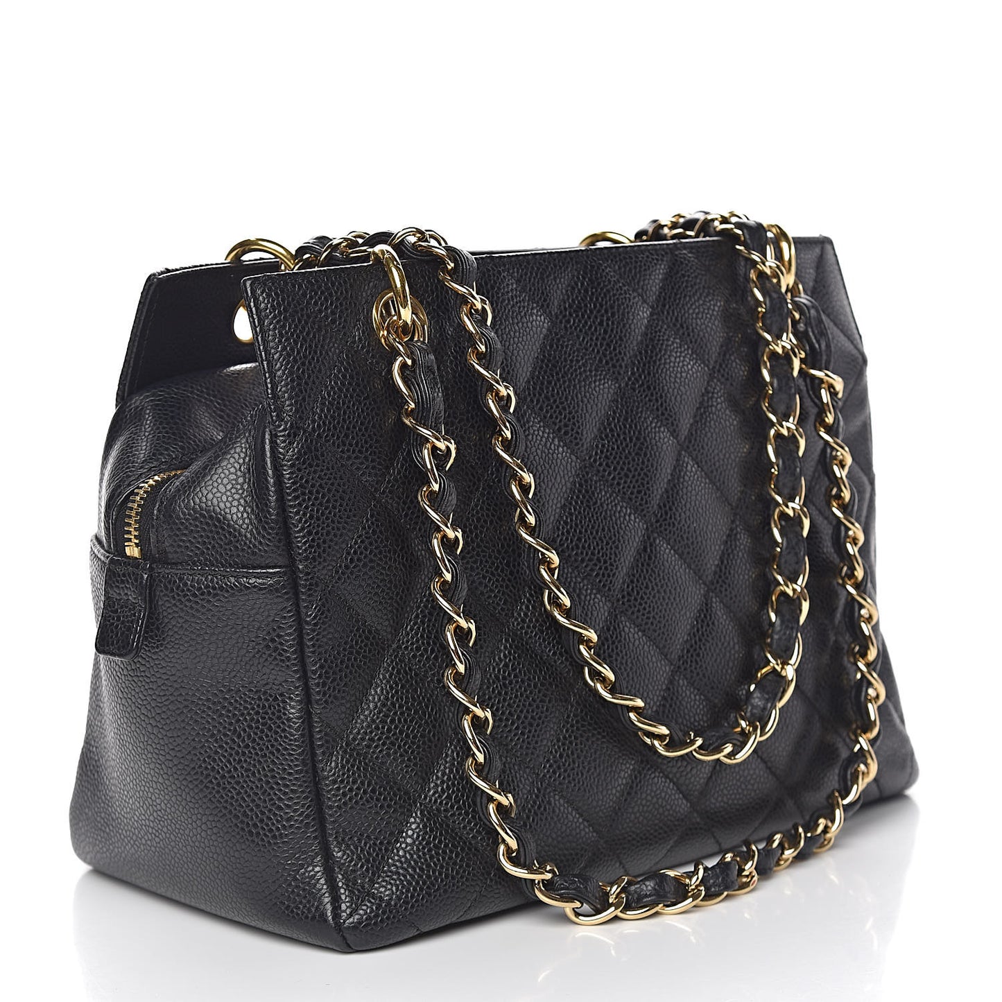 Caviar Quilted Petit Timeless Tote PTT Black