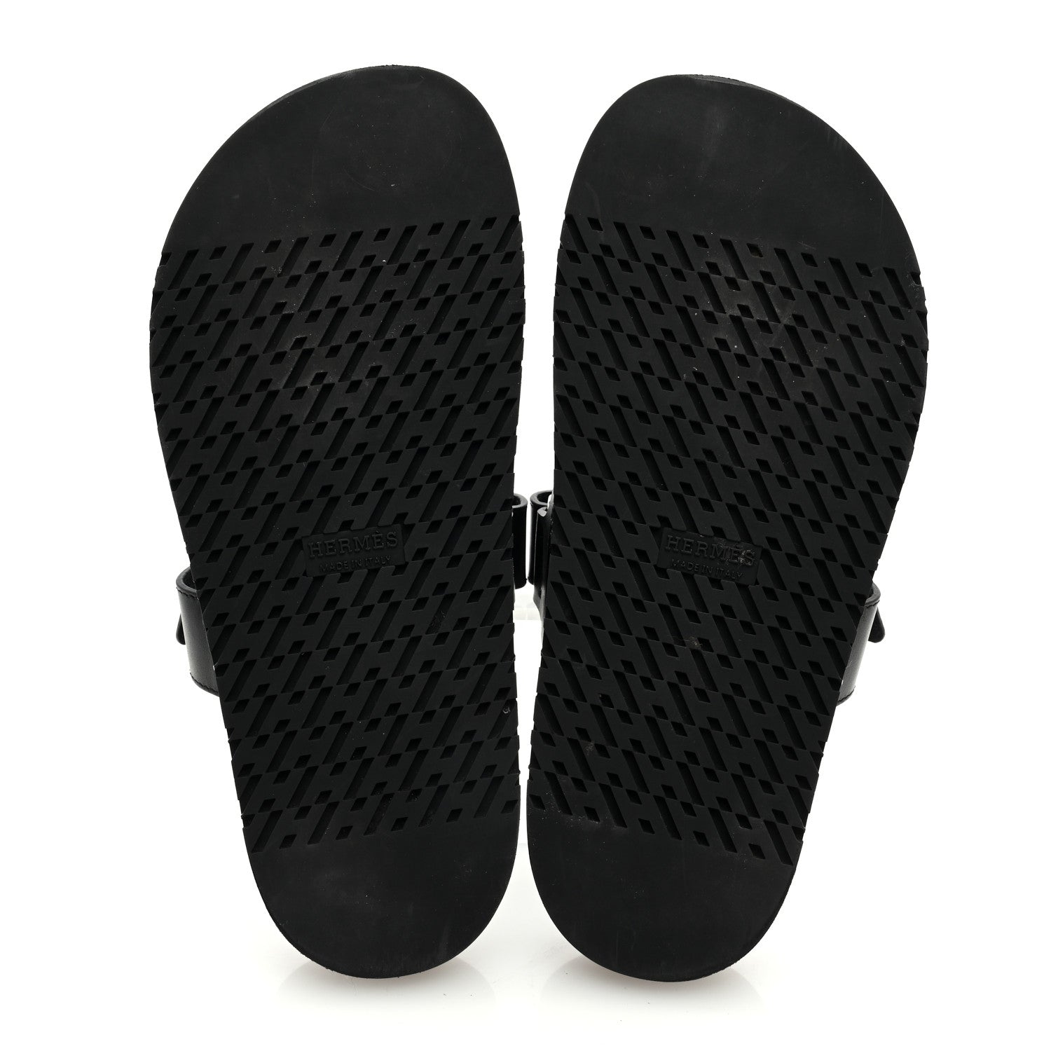 Hermes Calfskin Womens Chypre Sandals 37.5 Black 5 of 8