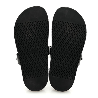 Hermes Calfskin Womens Chypre Sandals 37.5 Black 5 of 8