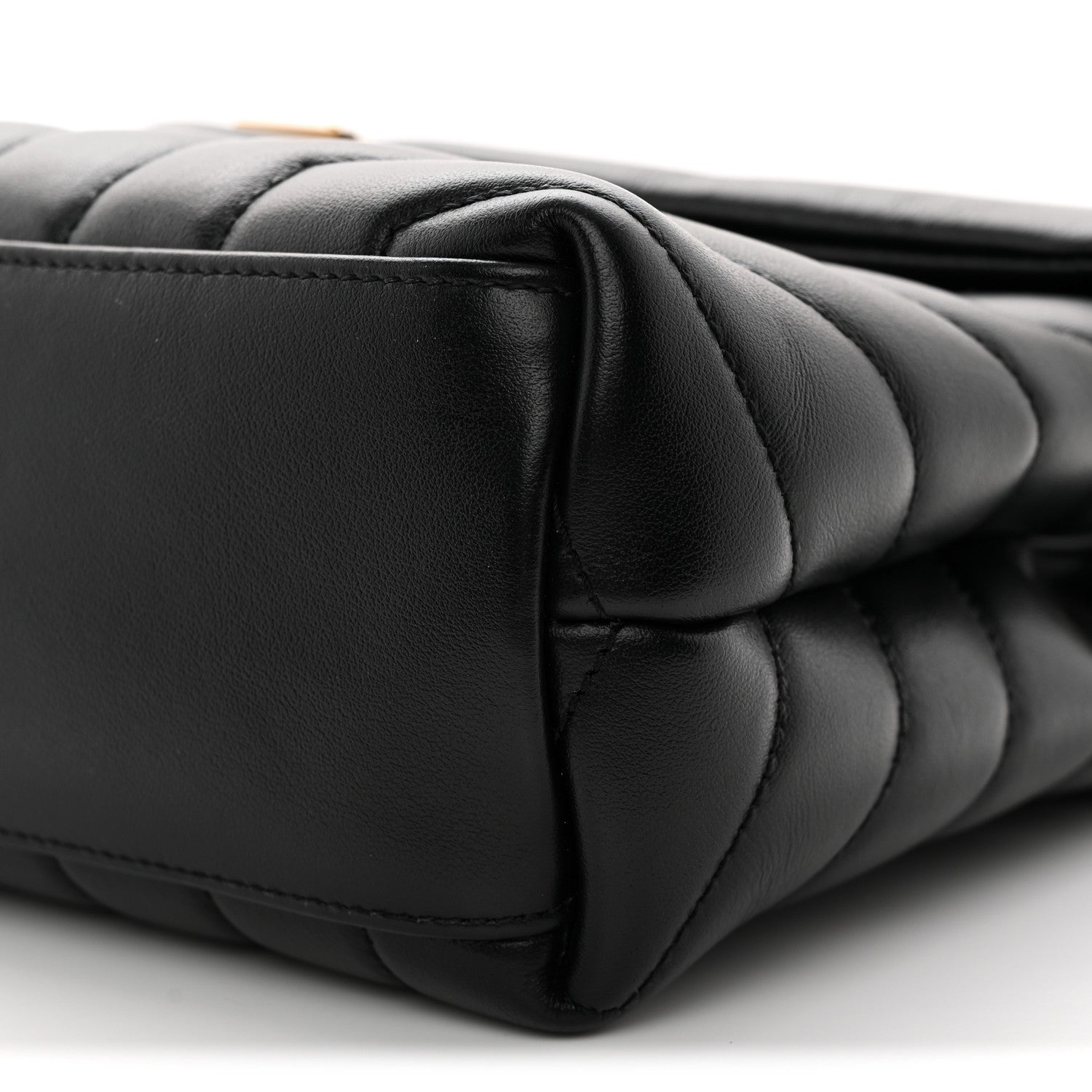 Saint Laurent Calfskin Y Quilted Monogram Small Loulou Chain Satchel Black 10 of 10