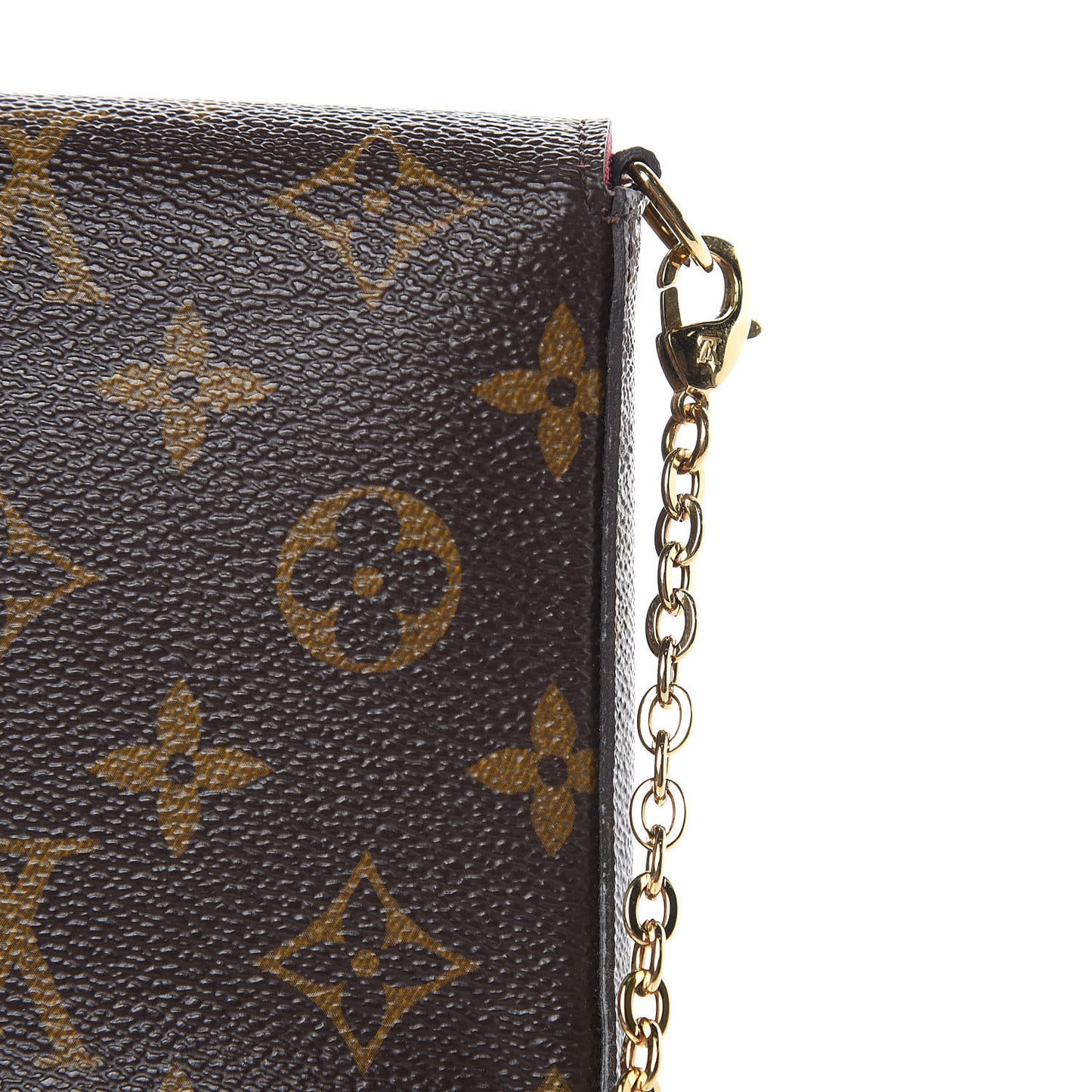 Monogram Pochette Felicie Chain Wallet Fuchsia