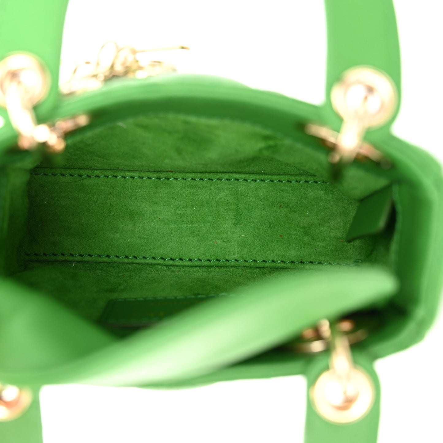 Lambskin Cannage Micro Lady Dior Green